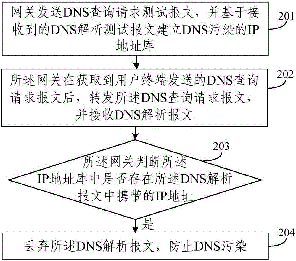 一种防止域名系统DNS污染的方法和网关与流程