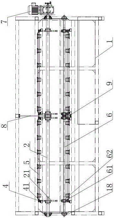 内洗机中载桶架的驱动装置的制作方法