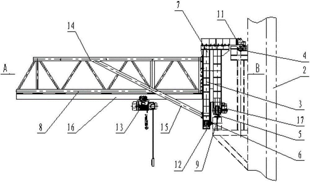 一种结构稳定、重量轻的壁行式悬臂单梁吊的制作方法与工艺