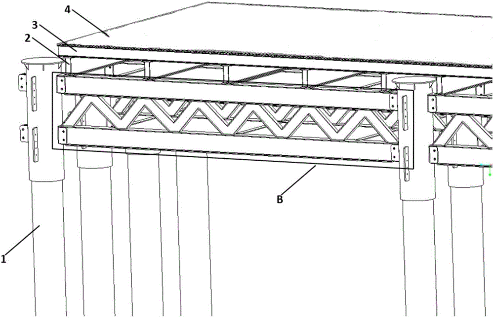 一种桩柱一体结构跨桩式不落地施工钢平台的制作方法与工艺
