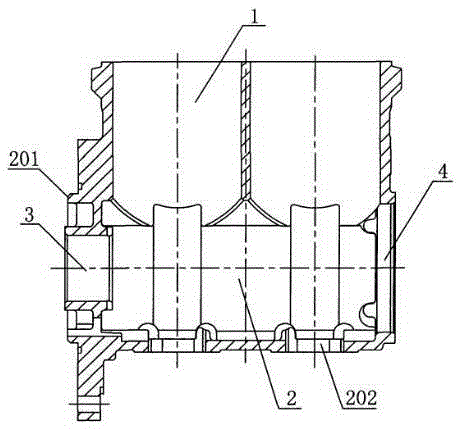 汽车空压机双缸整体式曲轴箱结构的制作方法与工艺