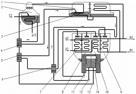 复叠式溶液串联双效溴化锂吸收式制冷热泵机组的制作方法与工艺
