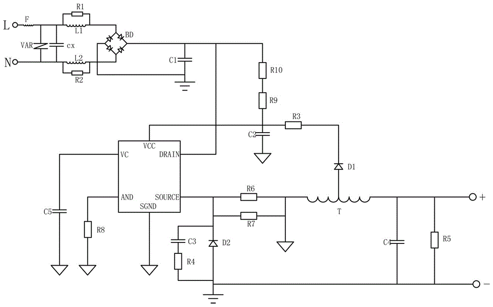 一種電源電子元器件的分布結(jié)構(gòu)的制作方法與工藝