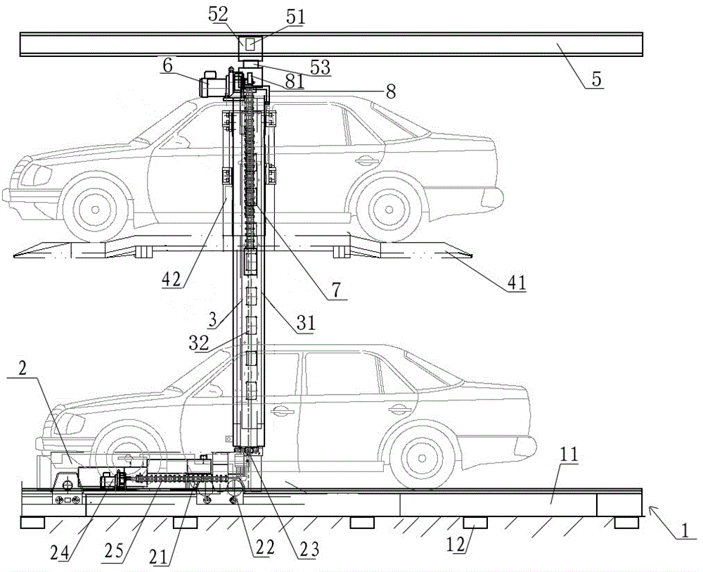 单立柱四车位立体停车装置的制作方法