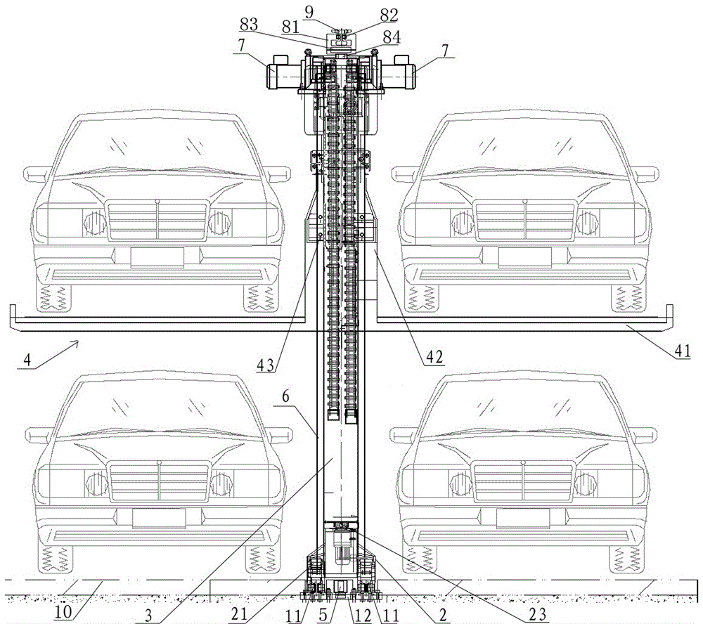 立柱懸空外移式立體停車裝置的制作方法