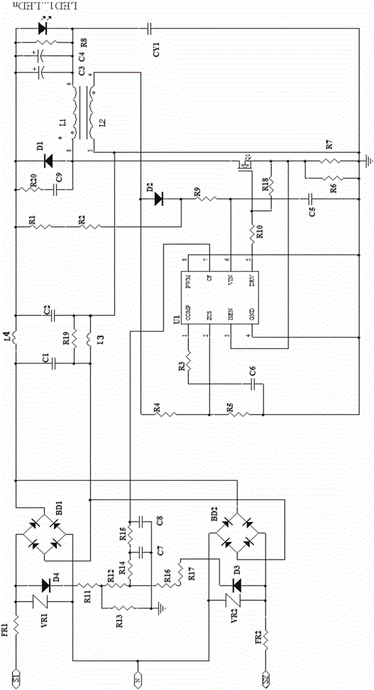 一種三段調(diào)光的發(fā)光二極管電路的制作方法與工藝