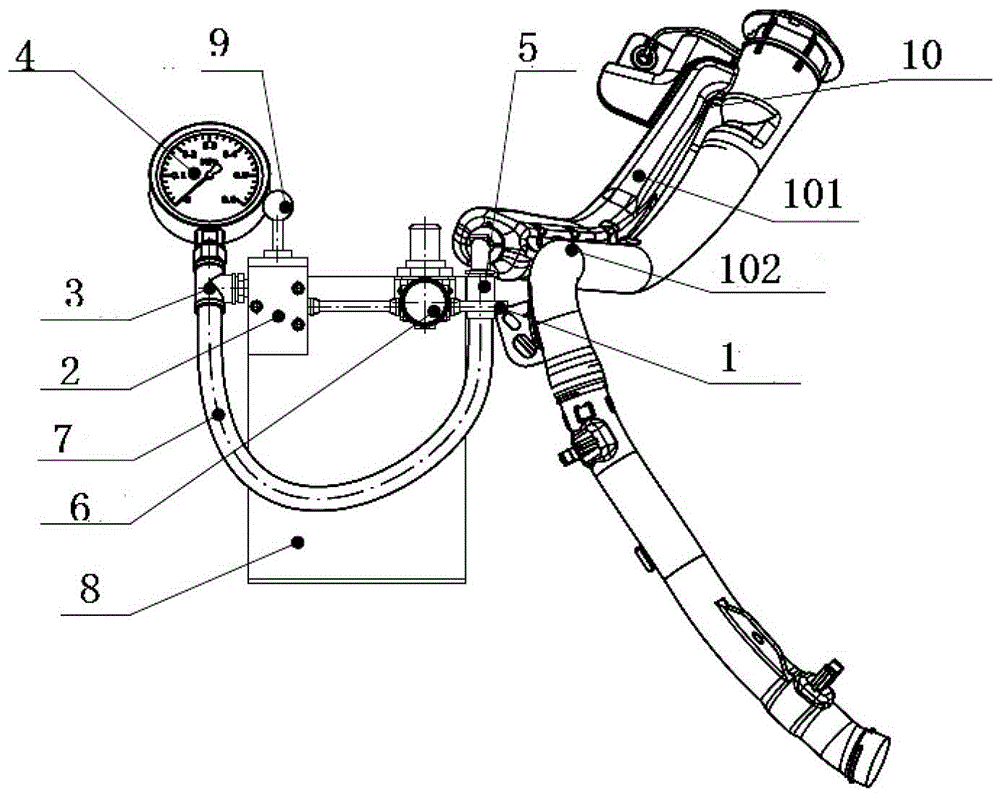 汽车燃油箱注油管通气性能测试装置的制作方法