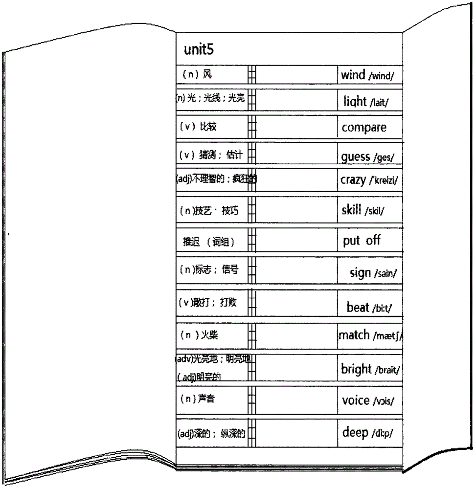 英语单词默写册的制作方法与工艺