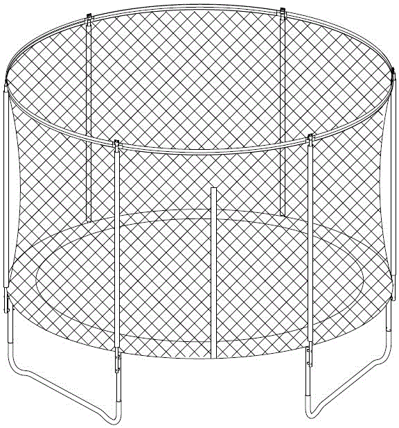 蹦床安全網(wǎng)頂部彈性框架加固結(jié)構(gòu)的制作方法與工藝