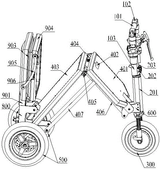 一種三輪電動(dòng)折疊車的制作方法與工藝