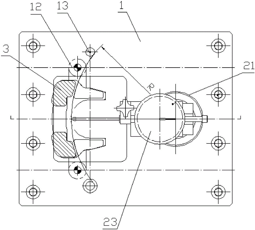 制動(dòng)鉗體大圓弧檢測儀的制作方法與工藝