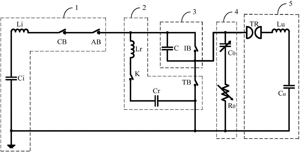 一種機(jī)械式高壓直流斷路器開(kāi)斷等效試驗(yàn)回路及方法與流程