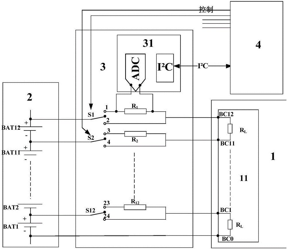 一種單體電池采集電路的靜態功耗檢測裝置的制作方法