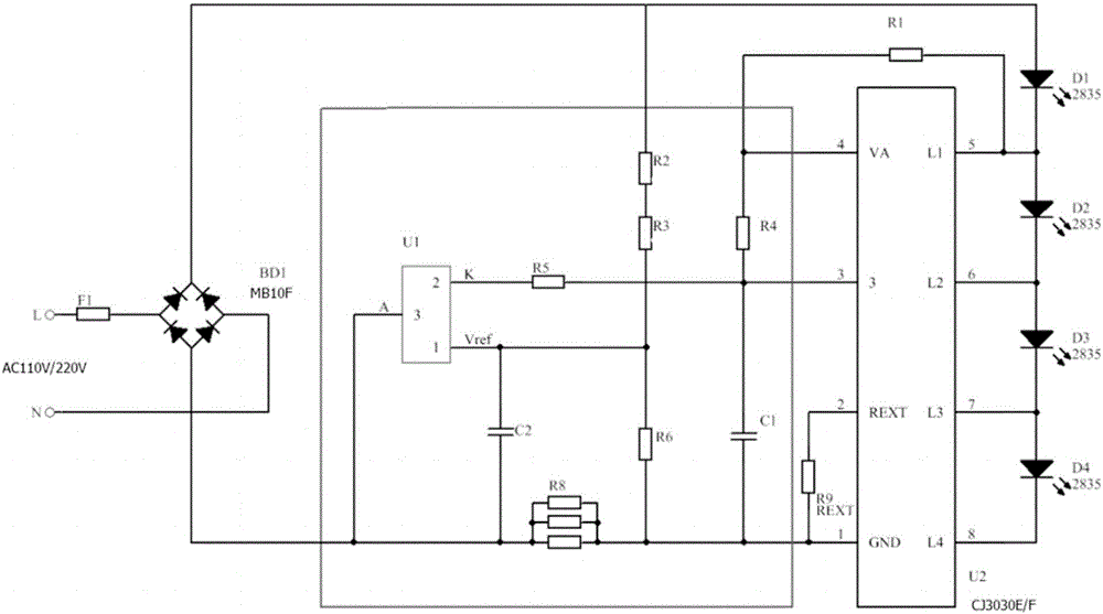 一種LED線性驅動恒功率電路的制作方法與工藝