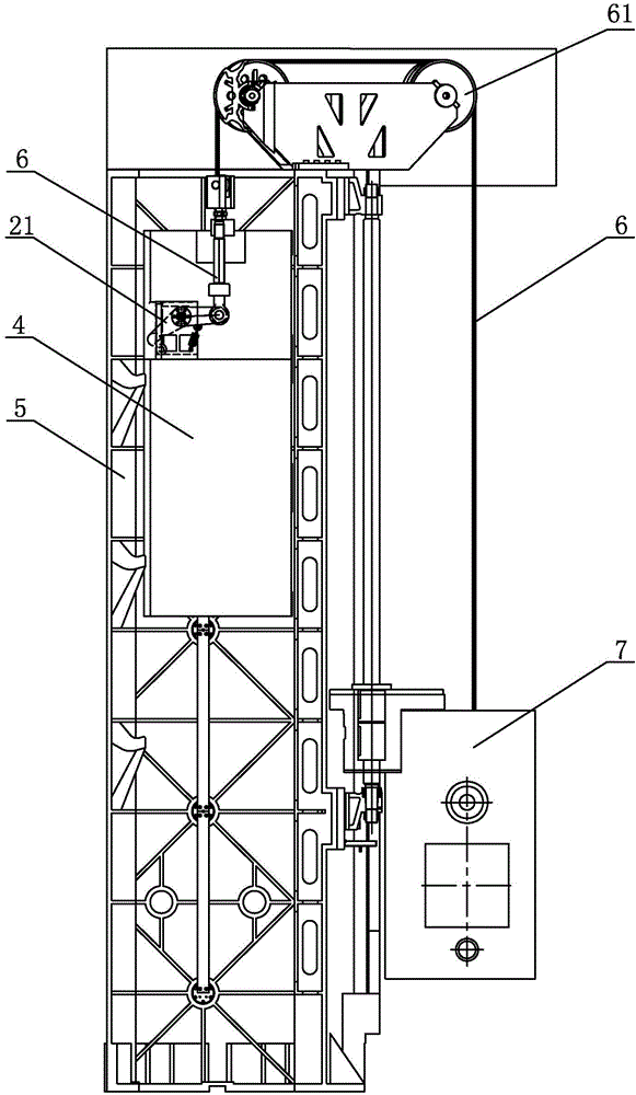 一種重型機(jī)床平衡重錘防跌落裝置的制作方法