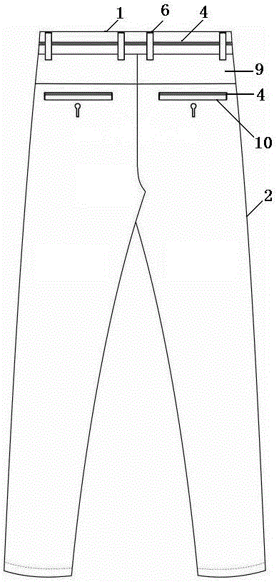 一種褲腰和袋口有條狀插色的男式休閑褲的制作方法與工藝