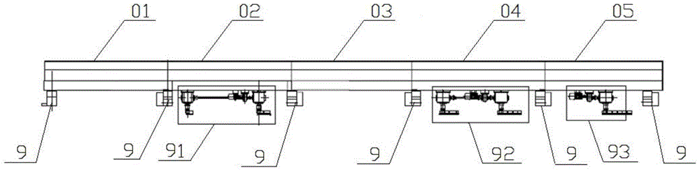 跨座式单轨交通关节型五开道岔的制作方法与工艺