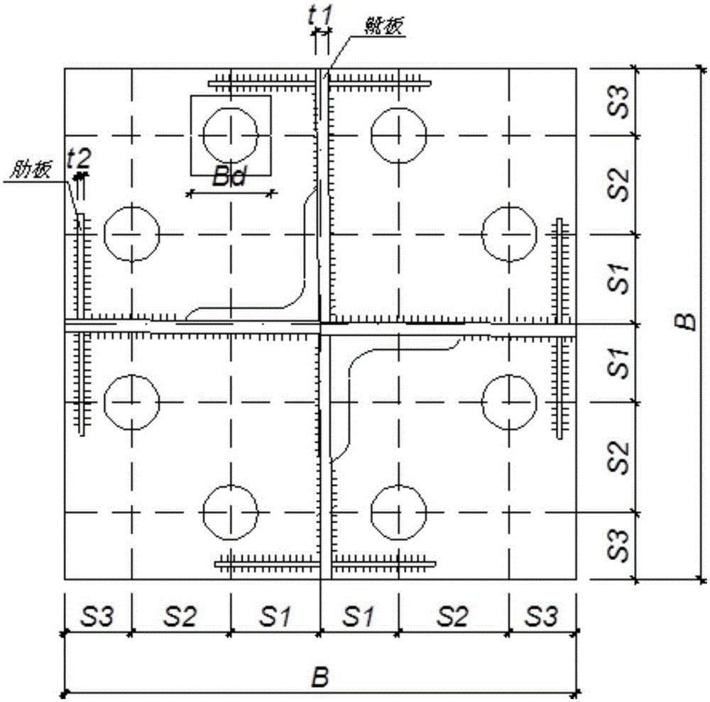 一種適用于8顆地腳螺栓連接的輸電鐵塔塔腳板確定方法與流程