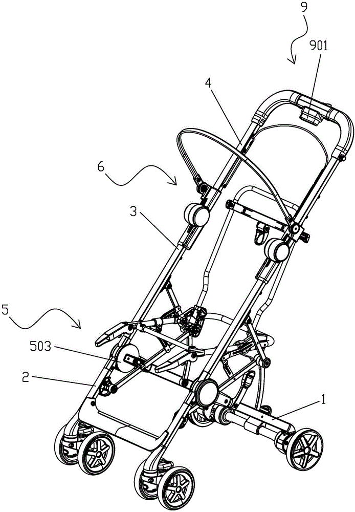 嬰兒車的聯(lián)動控制折疊裝置的制作方法
