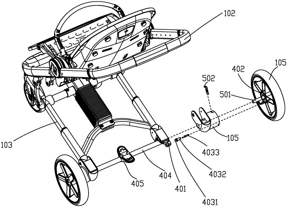 童車上的一踏雙剎結(jié)構(gòu)的制作方法與工藝