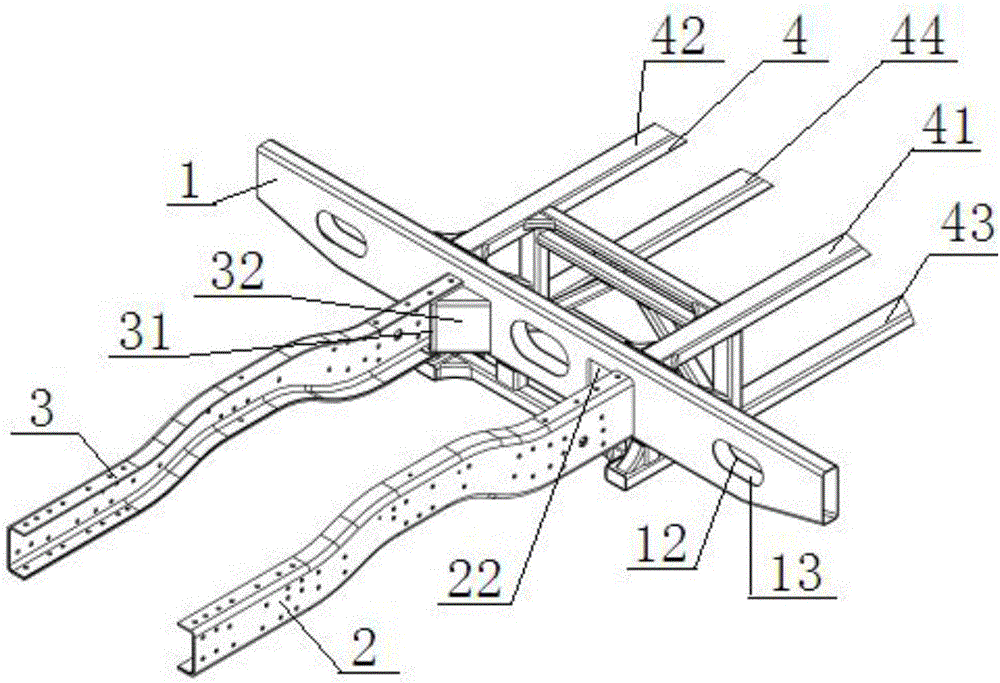 一种搭接式宽度变化客车车架连接结构的制作方法与工艺