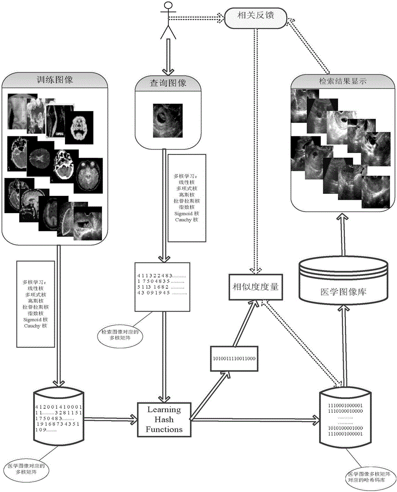 一種基于多核哈希學(xué)習(xí)的大規(guī)模醫(yī)學(xué)圖像檢索方法與流程