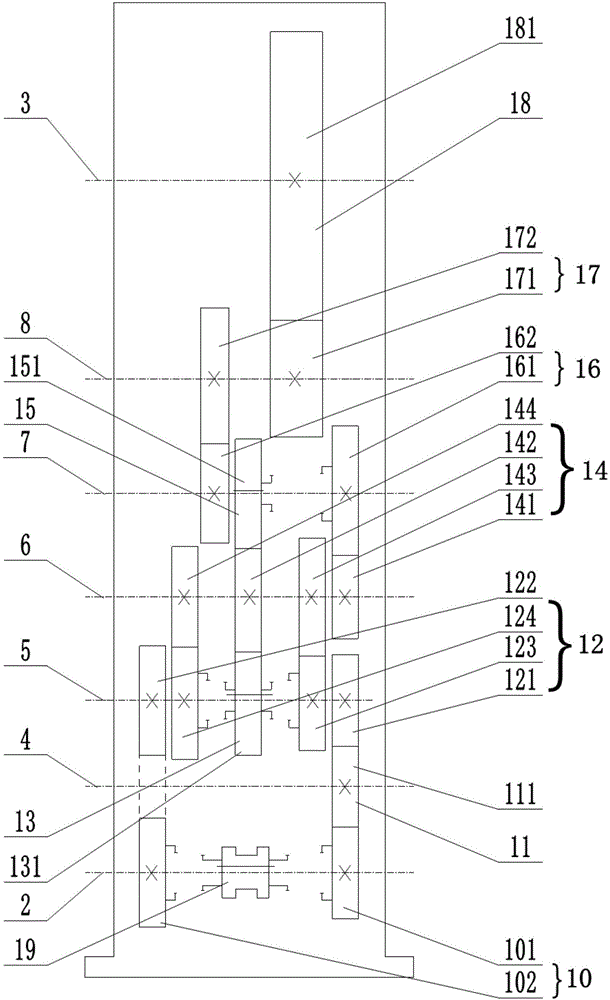 絞線牽引設備用六檔變速器的制作方法與工藝