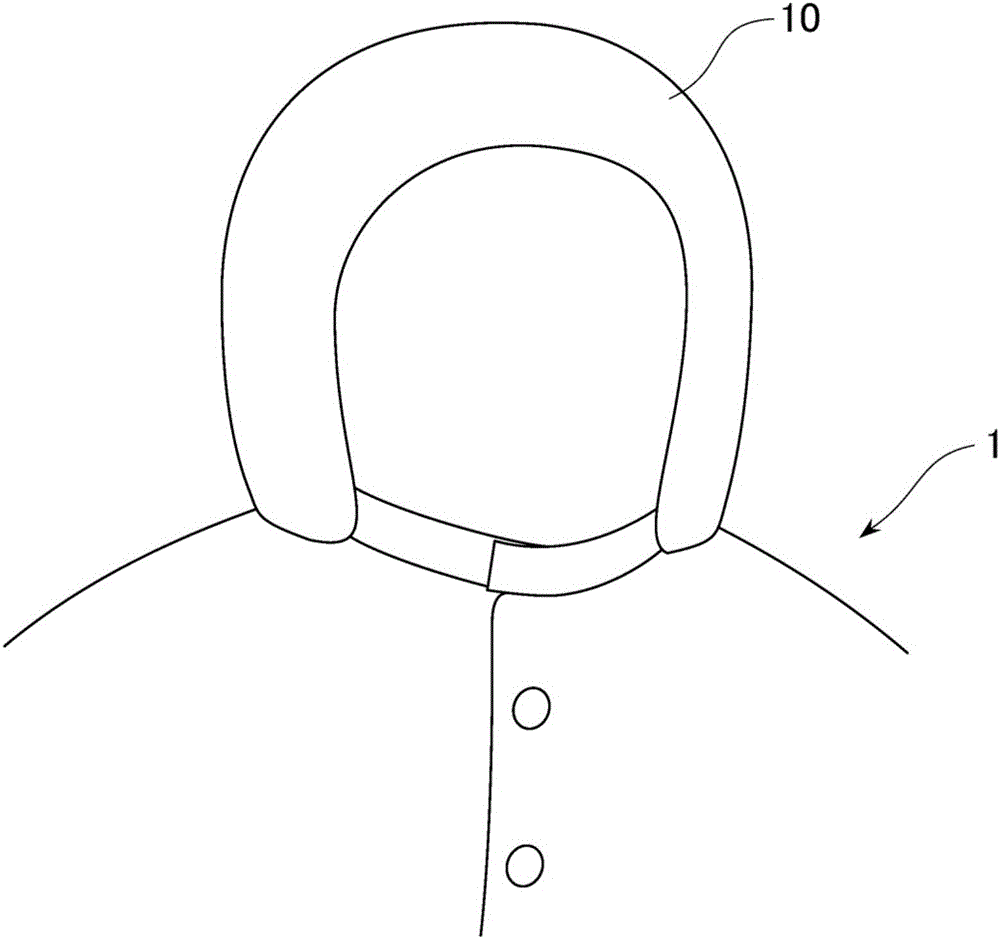 衣服用帽子以及具备该衣服用帽子的衣服的制造方法与工艺