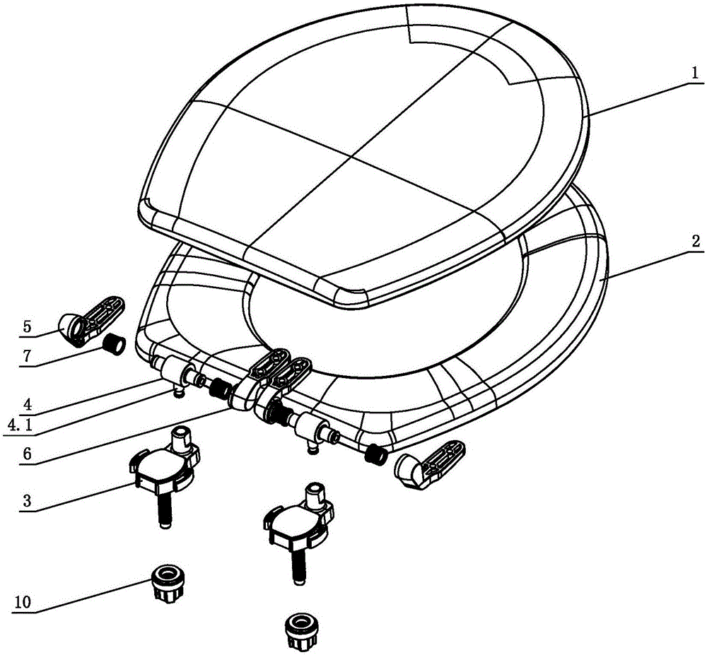 一种马桶盖板的铰链装置及设置有该装置的马桶盖板的制造方法