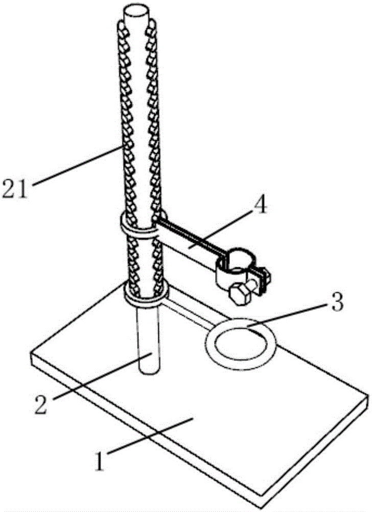 图2为一种便于升降铁架台的零件示意图; 图3为一种便于升降铁架台的