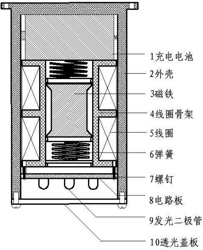 一種振動(dòng)自發(fā)電指示燈的制造方法與工藝