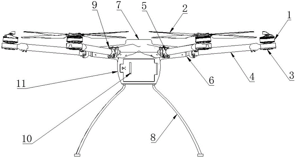 一种折叠的六旋翼无人机的制造方法与工艺