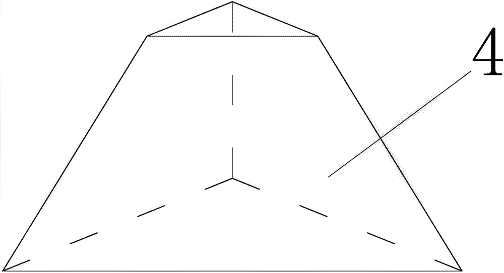 图2为三棱台的立体结构示意图; 图3为图1的a-a剖视图