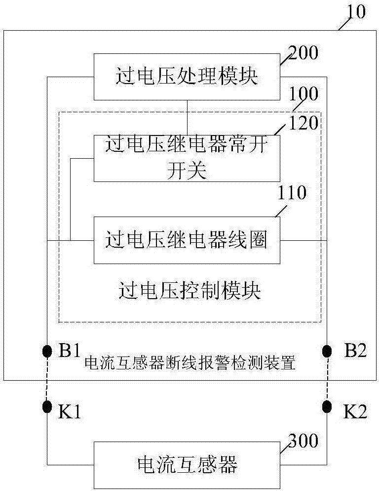 一種電流互感器斷線報(bào)警檢測(cè)裝置及電流互感器裝置的制作方法