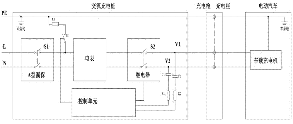 一种高可靠的交流充电桩防止继电器粘死保护电路的