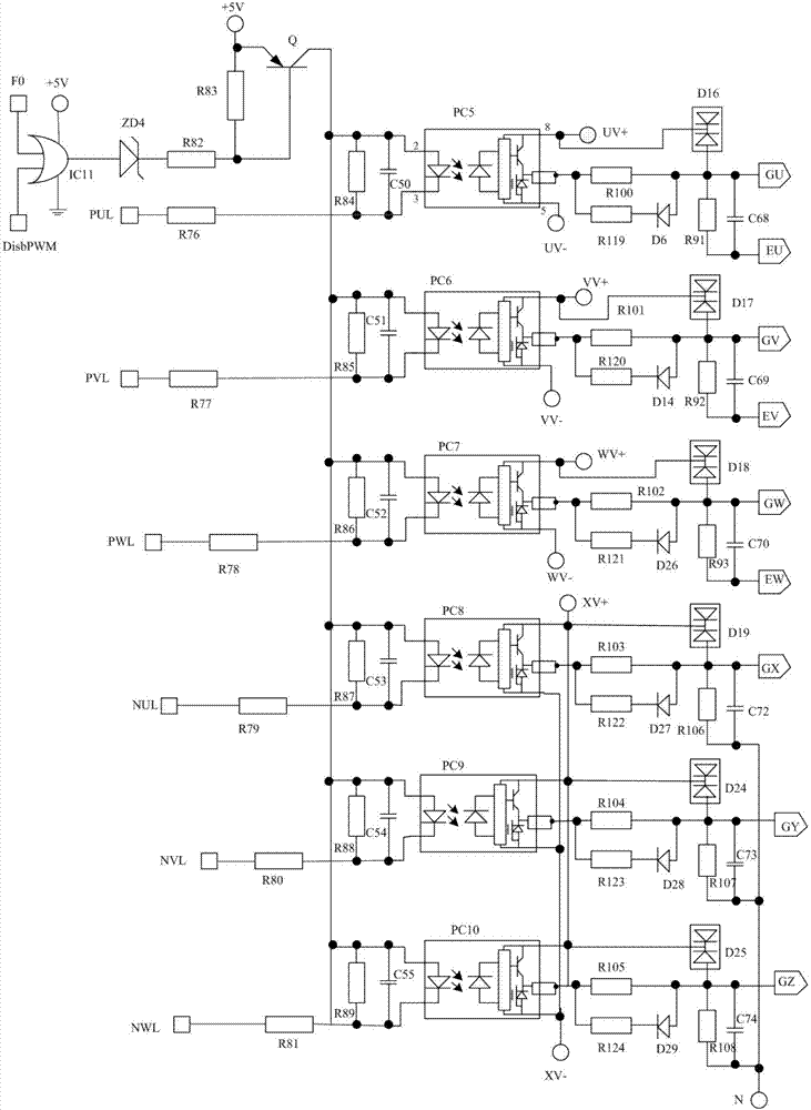 伺服驱动器中IGBT的控制电路的制作方法