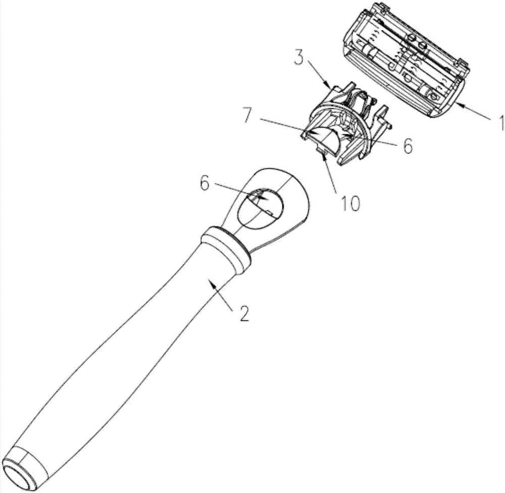 一种剃须刀中的可更换刀头结构的制作方法