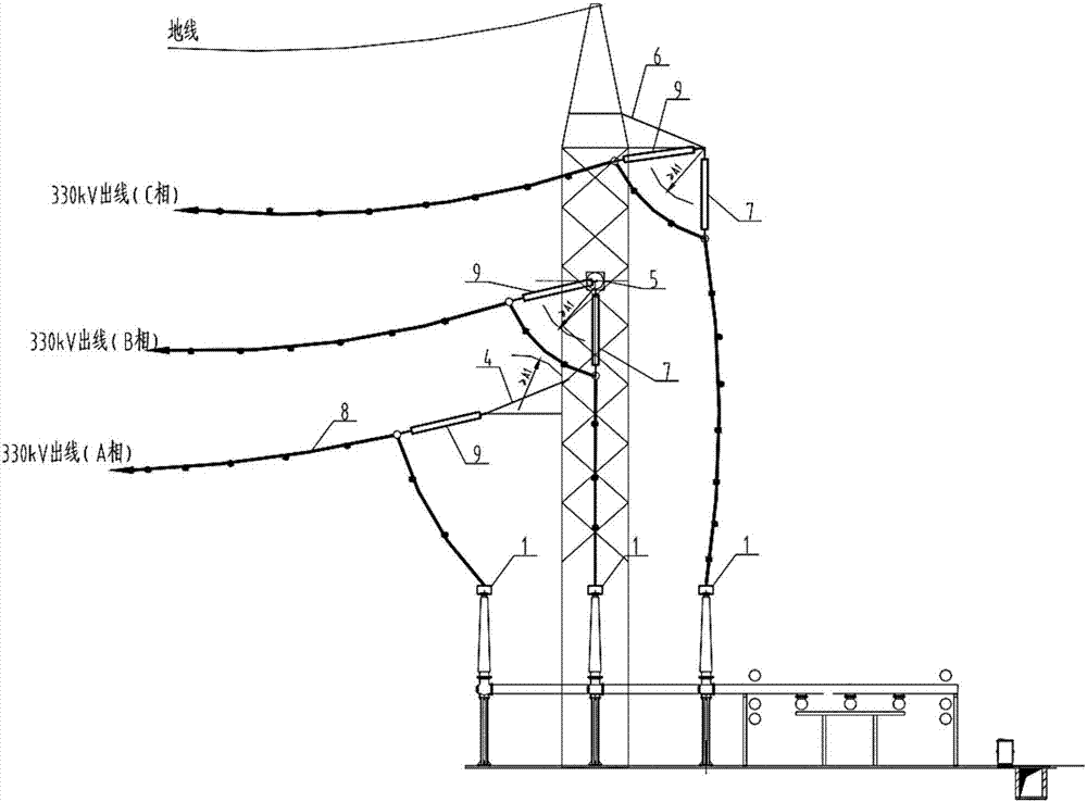 一种330kV变电站GIS的垂直出线结构的制作方法