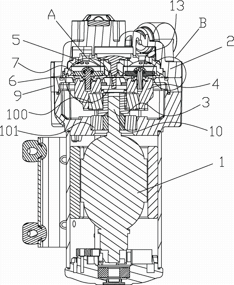 本实用新型涉及净水器膜片泵技术领域,更具体的,涉及一种四腔隔膜泵.