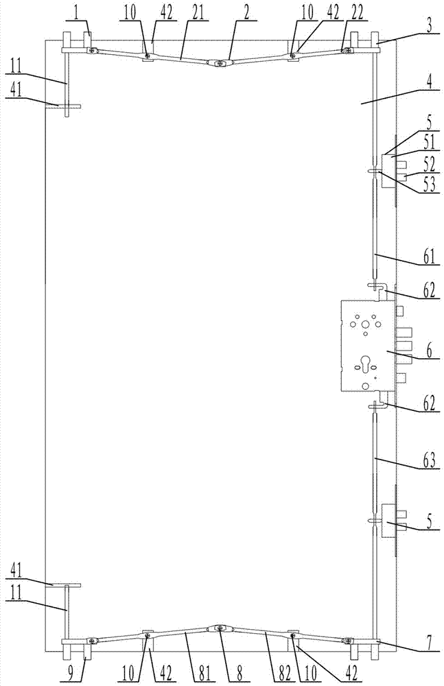 防盗门连锁装置的制作方法