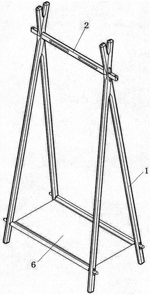 一种榫卯结构可拆装落地挂衣架的制作方法