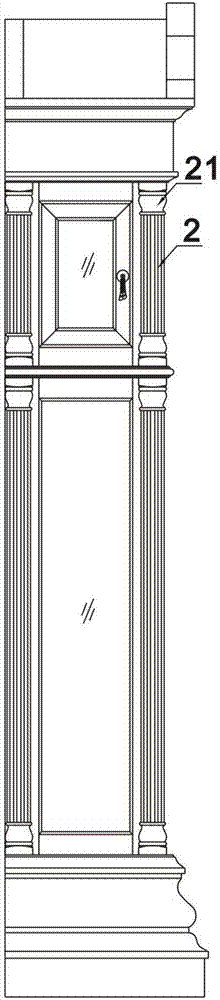 一种在钟柜上安装罗马柱的结构的制作方法
