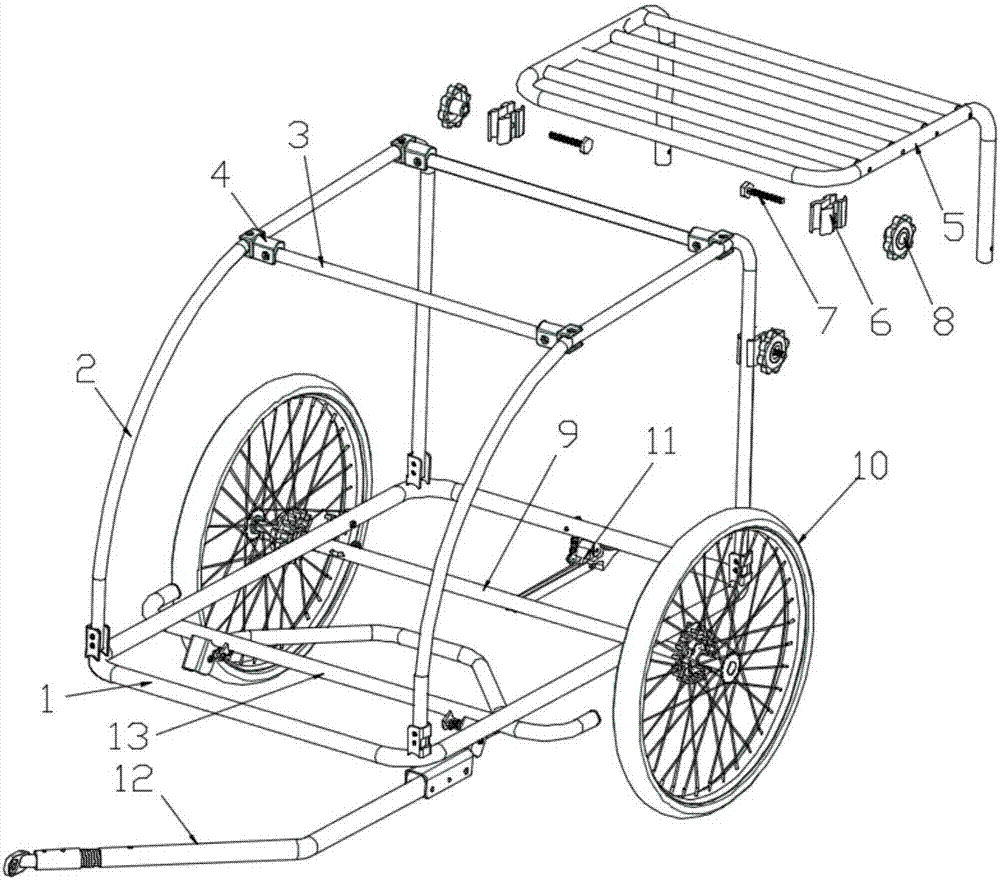 一种带有宠物美容架的自行车拖车的制作方法