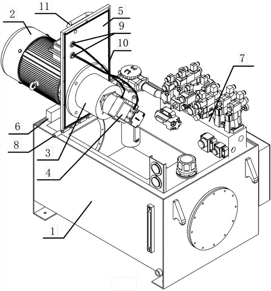一种液压站的立式电机泵组翻转装置的制作方法