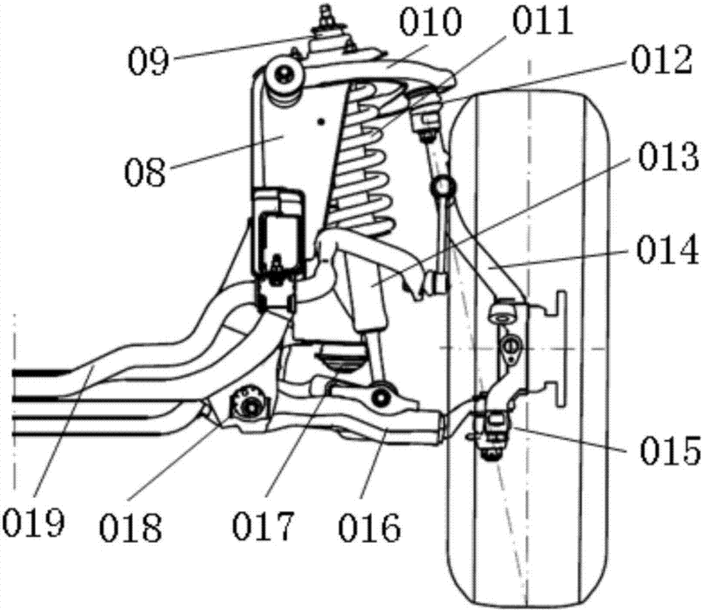 一种独立悬架结构及其轮心位置调整方法与流程