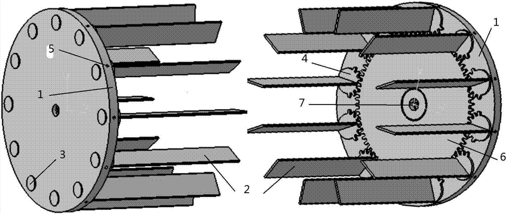 一种横流扇以及在横流扇上随意调节扇翼倾斜角度的方法与流程