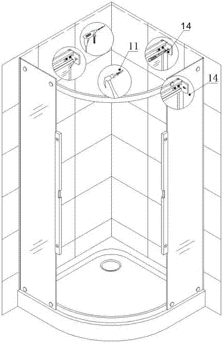 弧形两固两活透明亚克力简易淋浴屏的制作方法