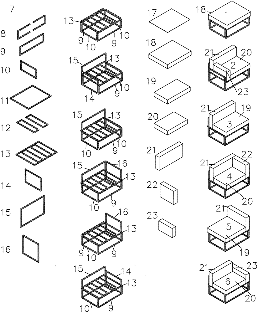 管材模块化拆装式组合沙发的制作方法