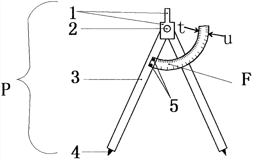 一种兼具测量角度和长度的多用圆规的制作方法
