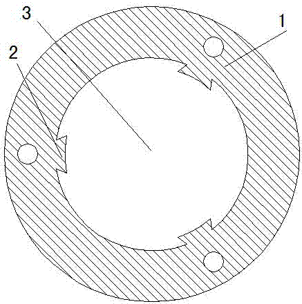 圆周形内置直顶划块的模套的制作方法